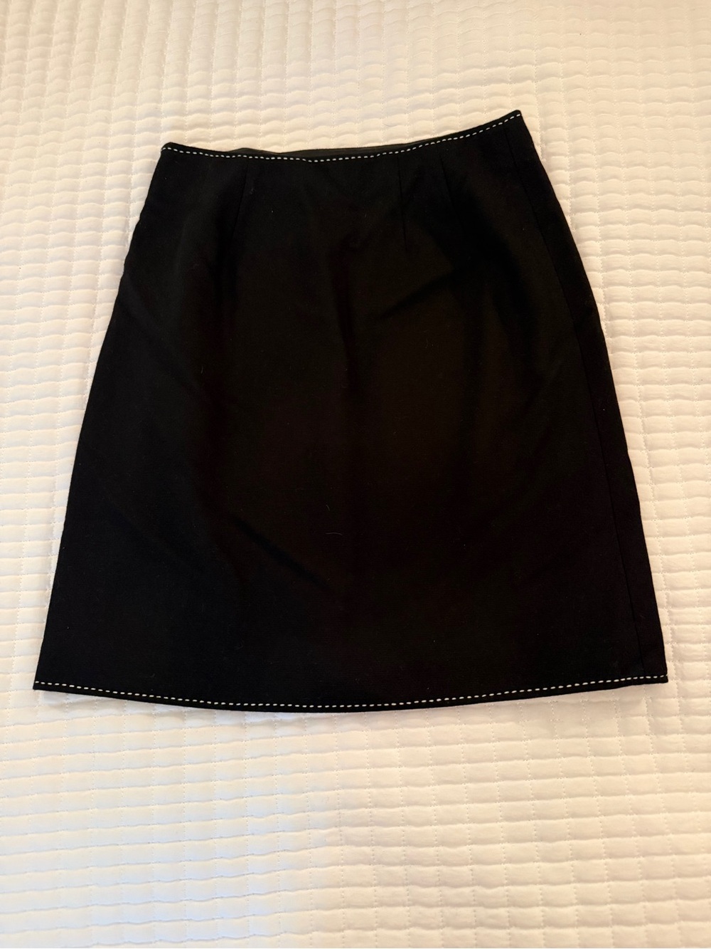 NWT Ann Taylor Wool Skirt- Black with white trim